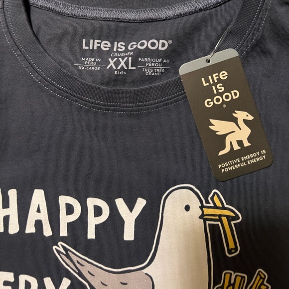 Life Is Good Child Unisex Navy Blue Happy FryDay Graphic Tee, XXL - Picture 3 of 7